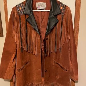 Like New Lariat Leather Fringe Jacket size XL